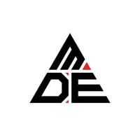 diseño de logotipo de letra triangular mde con forma de triángulo. monograma de diseño de logotipo de triángulo mde. plantilla de logotipo de vector de triángulo mde con color rojo. logotipo triangular mde logotipo simple, elegante y lujoso.