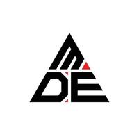 MDE triangle letter logo design with triangle shape. MDE triangle logo design monogram. MDE triangle vector logo template with red color. MDE triangular logo Simple, Elegant, and Luxurious Logo.