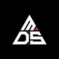 diseño de logotipo de letra triangular mds con forma de triángulo. monograma de diseño de logotipo de triángulo mds. plantilla de logotipo de vector de triángulo mds con color rojo. logotipo triangular mds logotipo simple, elegante y lujoso.