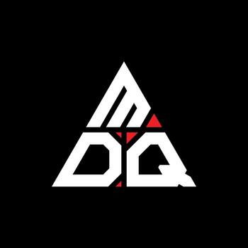 MDQ triangle letter logo design with triangle shape. MDQ triangle logo design monogram. MDQ triangle vector logo template with red color. MDQ triangular logo Simple, Elegant, and Luxurious Logo.