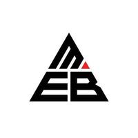 diseño de logotipo de letra triangular meb con forma de triángulo. monograma de diseño del logotipo del triángulo meb. plantilla de logotipo de vector de triángulo meb con color rojo. logotipo triangular meb logotipo simple, elegante y lujoso.