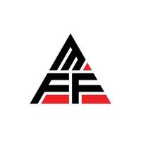 diseño de logotipo de letra triangular mff con forma de triángulo. monograma de diseño de logotipo de triángulo mff. plantilla de logotipo de vector de triángulo mff con color rojo. logotipo triangular mff logotipo simple, elegante y lujoso.