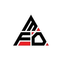 MFO triangle letter logo design with triangle shape. MFO triangle logo design monogram. MFO triangle vector logo template with red color. MFO triangular logo Simple, Elegant, and Luxurious Logo.