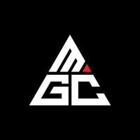 diseño de logotipo de letra triangular mgc con forma de triángulo. monograma de diseño del logotipo del triángulo mgc. plantilla de logotipo de vector de triángulo mgc con color rojo. logotipo triangular mgc logotipo simple, elegante y lujoso.