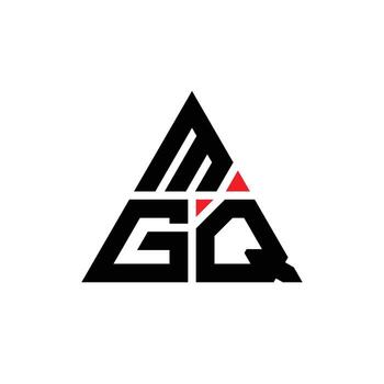 MGQ triangle letter logo design with triangle shape. MGQ triangle logo design monogram. MGQ triangle vector logo template with red color. MGQ triangular logo Simple, Elegant, and Luxurious Logo.