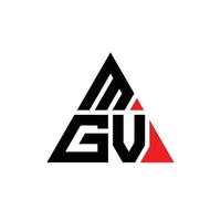 diseño de logotipo de letra triangular mgv con forma de triángulo. monograma de diseño del logotipo del triángulo mgv. plantilla de logotipo de vector de triángulo mgv con color rojo. logotipo triangular mgv logotipo simple, elegante y lujoso.