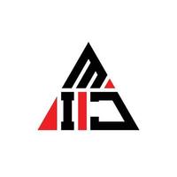 MIJ triangle letter logo design with triangle shape. MIJ triangle logo design monogram. MIJ triangle vector logo template with red color. MIJ triangular logo Simple, Elegant, and Luxurious Logo.