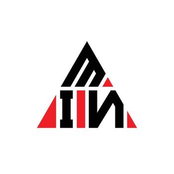 MIN triangle letter logo design with triangle shape. MIN triangle logo design monogram. MIN triangle vector logo template with red color. MIN triangular logo Simple, Elegant, and Luxurious Logo.