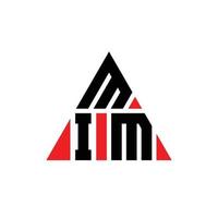 diseño de logotipo de letra triangular mim con forma de triángulo. monograma de diseño de logotipo de triángulo mim. plantilla de logotipo de vector de triángulo mim con color rojo. logotipo triangular mim logotipo simple, elegante y lujoso.