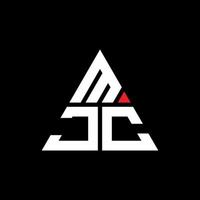 Diseño de logotipo de letra triangular mjc con forma de triángulo. monograma de diseño del logotipo del triángulo mjc. plantilla de logotipo de vector de triángulo mjc con color rojo. logotipo triangular mjc logotipo simple, elegante y lujoso.