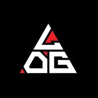 LOG triangle letter logo design with triangle shape. LOG triangle logo design monogram. LOG triangle vector logo template with red color. LOG triangular logo Simple, Elegant, and Luxurious Logo.