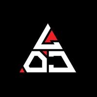LOJ triangle letter logo design with triangle shape. LOJ triangle logo design monogram. LOJ triangle vector logo template with red color. LOJ triangular logo Simple, Elegant, and Luxurious Logo.