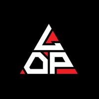 LOP triangle letter logo design with triangle shape. LOP triangle logo design monogram. LOP triangle vector logo template with red color. LOP triangular logo Simple, Elegant, and Luxurious Logo.