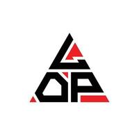 LOP triangle letter logo design with triangle shape. LOP triangle logo design monogram. LOP triangle vector logo template with red color. LOP triangular logo Simple, Elegant, and Luxurious Logo.