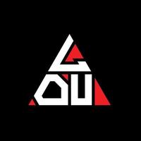 diseño de logotipo de letra de triángulo lou con forma de triángulo. monograma de diseño de logotipo de triángulo lou. plantilla de logotipo de vector de triángulo lou con color rojo. logo triangular lou logo simple, elegante y lujoso.