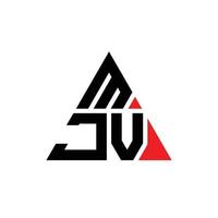 diseño de logotipo de letra triangular mjv con forma de triángulo. monograma de diseño del logotipo del triángulo mjv. plantilla de logotipo de vector de triángulo mjv con color rojo. logotipo triangular mjv logotipo simple, elegante y lujoso.