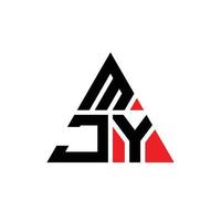 diseño de logotipo de letra triangular mjy con forma de triángulo. monograma de diseño de logotipo de triángulo mjy. Plantilla de logotipo de vector de triángulo mjy con color rojo. logotipo triangular mjy logotipo simple, elegante y lujoso.