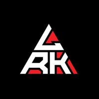 Diseño de logotipo de letra triangular lrk con forma de triángulo. monograma de diseño de logotipo de triángulo lrk. Plantilla de logotipo de vector de triángulo lrk con color rojo. logotipo triangular lrk logotipo simple, elegante y lujoso.