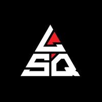 LSQ triangle letter logo design with triangle shape. LSQ triangle logo design monogram. LSQ triangle vector logo template with red color. LSQ triangular logo Simple, Elegant, and Luxurious Logo.