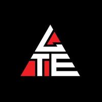 Diseño de logotipo de letra triangular lte con forma de triángulo. monograma de diseño de logotipo de triángulo lte. Plantilla de logotipo de vector de triángulo lte con color rojo. logotipo triangular lte logotipo simple, elegante y lujoso.