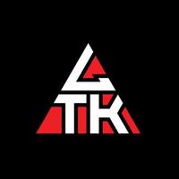LTK triangle letter logo design with triangle shape. LTK triangle logo design monogram. LTK triangle vector logo template with red color. LTK triangular logo Simple, Elegant, and Luxurious Logo.