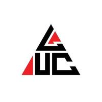 LUC triangle letter logo design with triangle shape. LUC triangle logo design monogram. LUC triangle vector logo template with red color. LUC triangular logo Simple, Elegant, and Luxurious Logo.