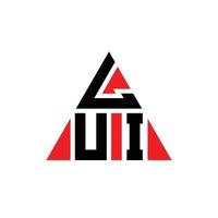 LUI triangle letter logo design with triangle shape. LUI triangle logo design monogram. LUI triangle vector logo template with red color. LUI triangular logo Simple, Elegant, and Luxurious Logo.