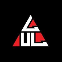 LUL triangle letter logo design with triangle shape. LUL triangle logo design monogram. LUL triangle vector logo template with red color. LUL triangular logo Simple, Elegant, and Luxurious Logo.