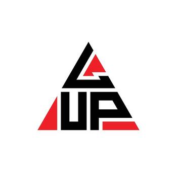 LUP triangle letter logo design with triangle shape. LUP triangle logo design monogram. LUP triangle vector logo template with red color. LUP triangular logo Simple, Elegant, and Luxurious Logo.