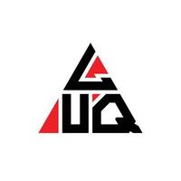 LUQ triangle letter logo design with triangle shape. LUQ triangle logo design monogram. LUQ triangle vector logo template with red color. LUQ triangular logo Simple, Elegant, and Luxurious Logo.