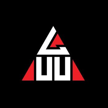 LUU triangle letter logo design with triangle shape. LUU triangle logo design monogram. LUU triangle vector logo template with red color. LUU triangular logo Simple, Elegant, and Luxurious Logo.