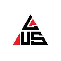 LUS triangle letter logo design with triangle shape. LUS triangle logo design monogram. LUS triangle vector logo template with red color. LUS triangular logo Simple, Elegant, and Luxurious Logo.