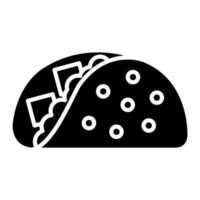 icono de glifo de tacos vector