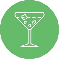 Gin Tonic Line Circle Background Icon vector