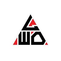 LWO triangle letter logo design with triangle shape. LWO triangle logo design monogram. LWO triangle vector logo template with red color. LWO triangular logo Simple, Elegant, and Luxurious Logo.