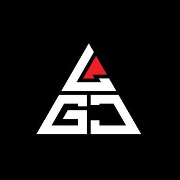 LGJ triangle letter logo design with triangle shape. LGJ triangle logo design monogram. LGJ triangle vector logo template with red color. LGJ triangular logo Simple, Elegant, and Luxurious Logo.