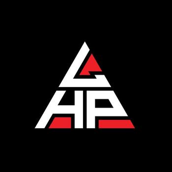 LHP triangle letter logo design with triangle shape. LHP triangle logo design monogram. LHP triangle vector logo template with red color. LHP triangular logo Simple, Elegant, and Luxurious Logo.