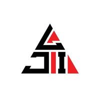 Diseño de logotipo de letra triangular lji con forma de triángulo. monograma de diseño del logotipo del triángulo lji. plantilla de logotipo de vector de triángulo lji con color rojo. logotipo triangular lji logotipo simple, elegante y lujoso.