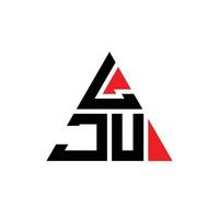 diseño de logotipo de letra triangular lju con forma de triángulo. monograma de diseño del logotipo del triángulo lju. plantilla de logotipo de vector de triángulo lju con color rojo. logotipo triangular lju logotipo simple, elegante y lujoso.