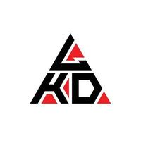 diseño de logotipo de letra triangular lkd con forma de triángulo. monograma de diseño de logotipo de triángulo lkd. Plantilla de logotipo de vector de triángulo lkd con color rojo. logotipo triangular lkd logotipo simple, elegante y lujoso.