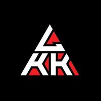 Diseño de logotipo de letra triangular lkk con forma de triángulo. monograma de diseño de logotipo de triángulo lkk. Plantilla de logotipo de vector de triángulo lkk con color rojo. logotipo triangular lkk logotipo simple, elegante y lujoso.