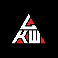 Diseño de logotipo de letra triangular lkw con forma de triángulo. monograma de diseño de logotipo de triángulo lkw. Plantilla de logotipo de vector de triángulo lkw con color rojo. logotipo triangular lkw logotipo simple, elegante y lujoso.