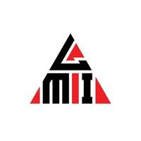 Diseño de logotipo de letra triangular lmi con forma de triángulo. monograma de diseño del logotipo del triángulo lmi. plantilla de logotipo de vector de triángulo lmi con color rojo. logotipo triangular lmi logotipo simple, elegante y lujoso.