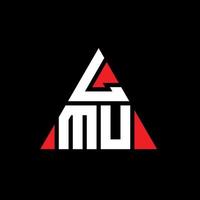 Diseño de logotipo de letra triangular lmu con forma de triángulo. Monograma de diseño de logotipo de triángulo lmu. Plantilla de logotipo de vector de triángulo lmu con color rojo. logotipo triangular lmu logotipo simple, elegante y lujoso.