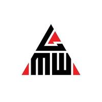 LMW triangle letter logo design with triangle shape. LMW triangle logo design monogram. LMW triangle vector logo template with red color. LMW triangular logo Simple, Elegant, and Luxurious Logo.
