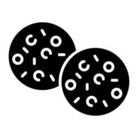 Chocolate Chip Glyph Icon vector