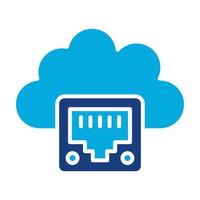 Cloud Ethernet Glyph Two Color Icon vector