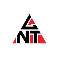 Diseño de logotipo de letra triangular lnt con forma de triángulo. Monograma de diseño de logotipo de triángulo lnt. Plantilla de logotipo de vector de triángulo lnt con color rojo. Logotipo triangular lnt logotipo simple, elegante y lujoso.