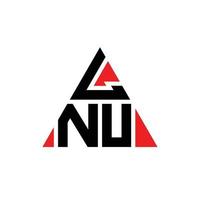 LNU triangle letter logo design with triangle shape. LNU triangle logo design monogram. LNU triangle vector logo template with red color. LNU triangular logo Simple, Elegant, and Luxurious Logo.