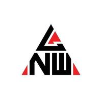 LNW triangle letter logo design with triangle shape. LNW triangle logo design monogram. LNW triangle vector logo template with red color. LNW triangular logo Simple, Elegant, and Luxurious Logo.